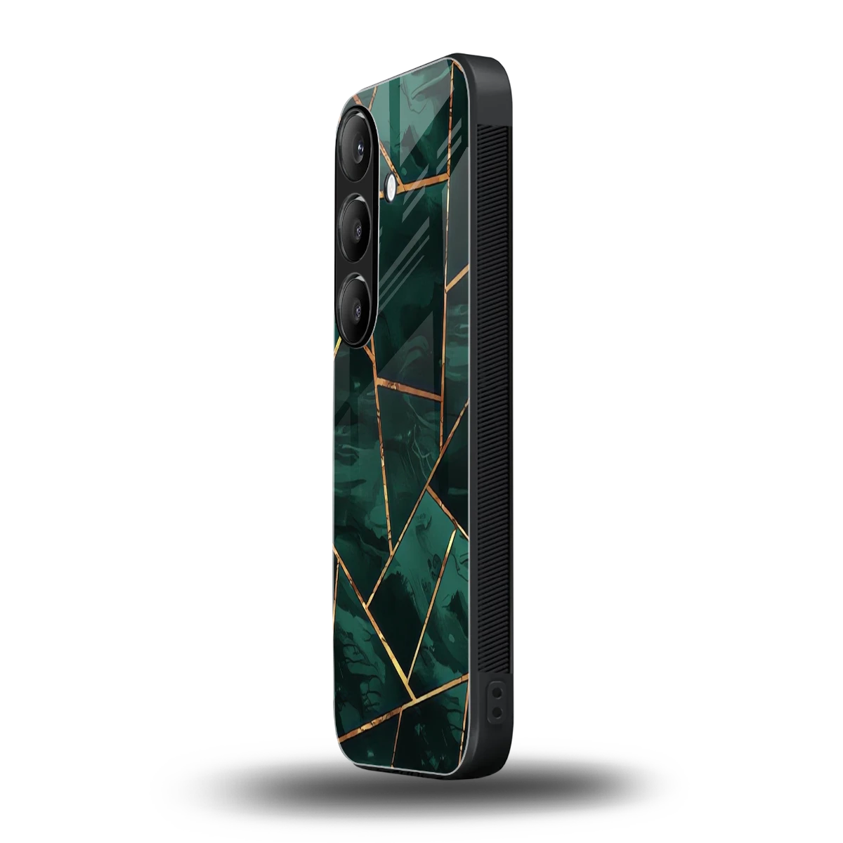 Geometric green samsung galaxy s25 mobile cover | shockproof glass phone case