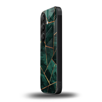 Geometric green samsung galaxy s24 mobile cover | shockproof glass phone case
