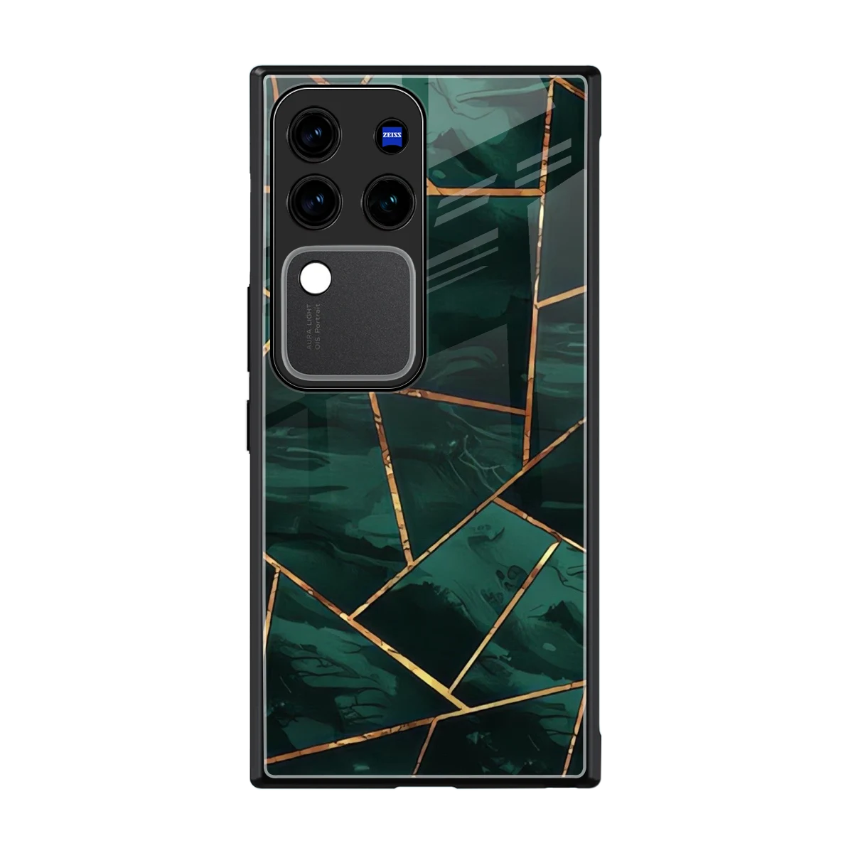 Geometric green back phone cover | glass case forvivo v30 pro