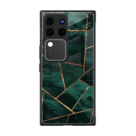 Geometric green back phone cover | glass case forvivo v30 pro