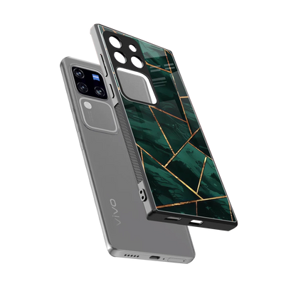 Geometric green sleekvivo v30 pro cover with tempered glass back and TPU edges