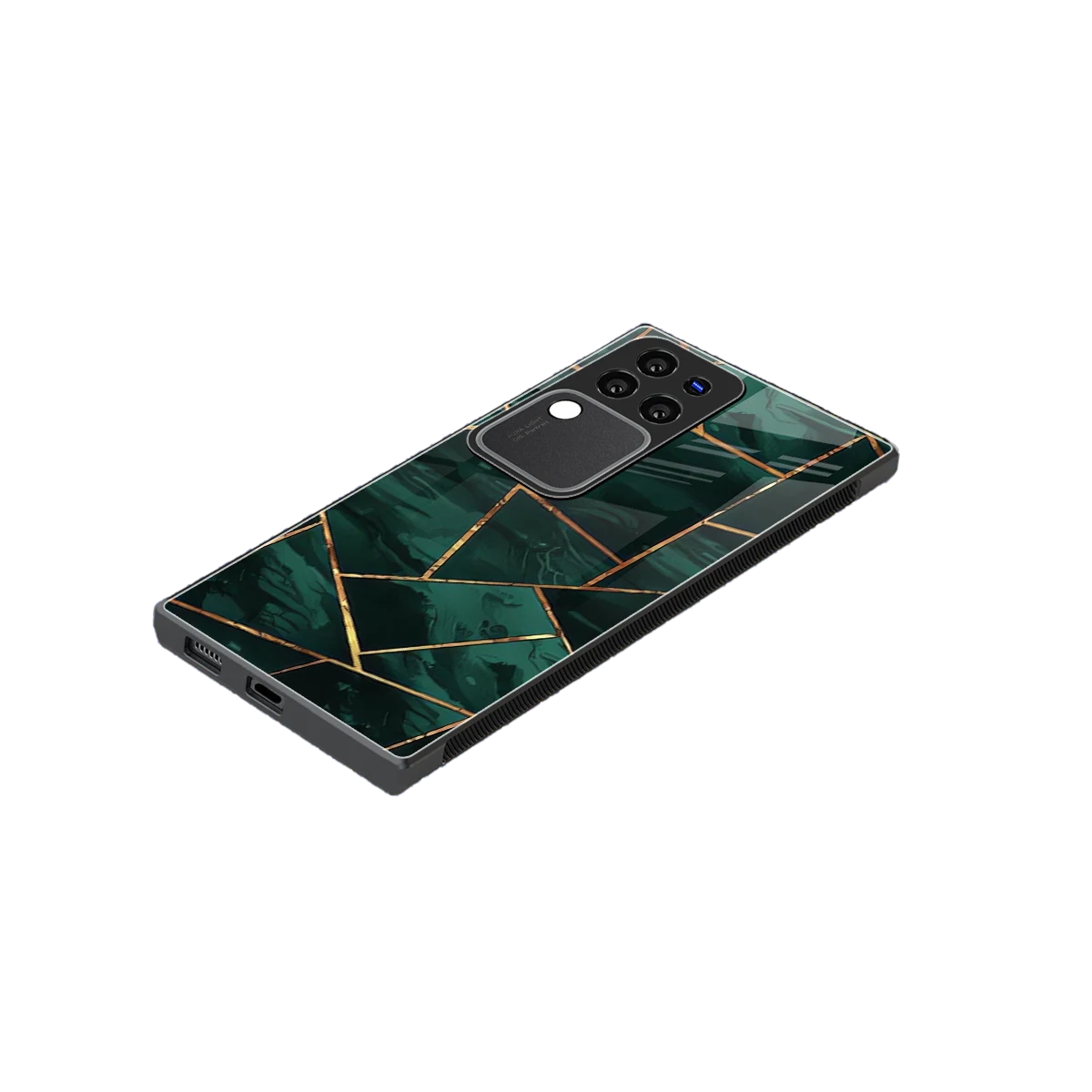Geometric green stylish phone case forvivo v30 pro | glossy glass and slim fit