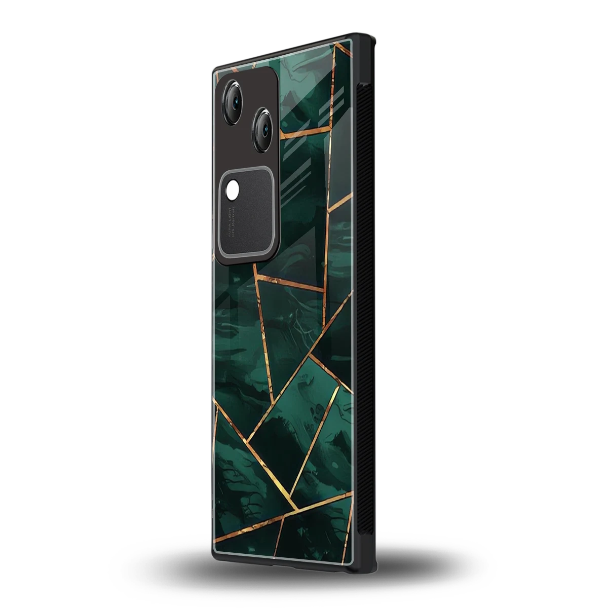 Geometric green vivo v30 mobile cover | shockproof glass phone case
