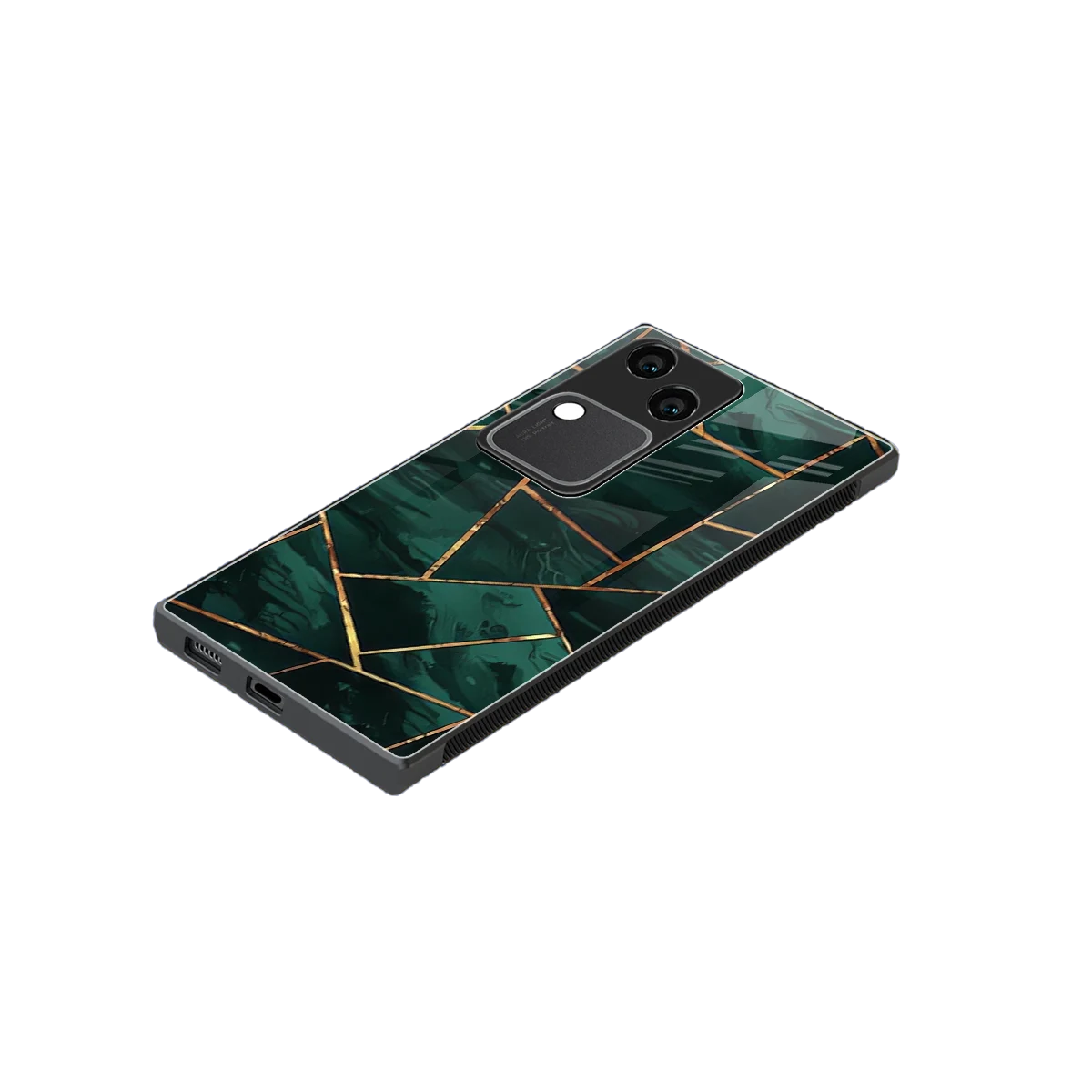 Geometric green stylish phone case for vivo v30 | glossy glass and slim fit