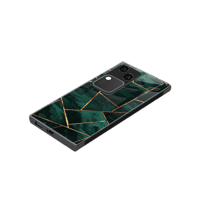 Geometric green stylish phone case for vivo v30 | glossy glass and slim fit