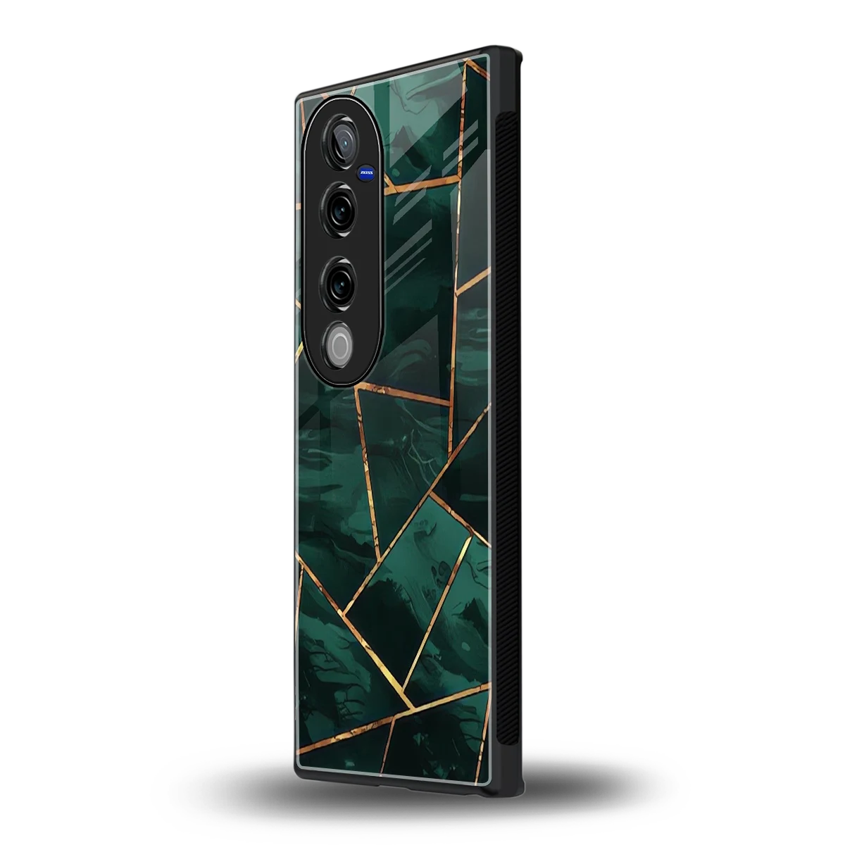 Geometric green vivo v40 pro mobile cover | shockproof glass phone case