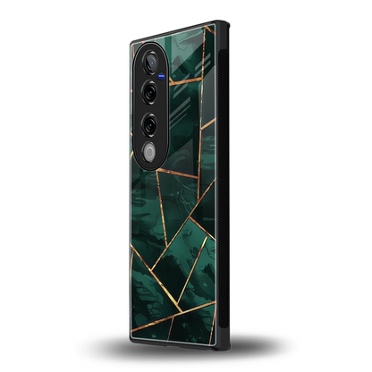 Geometric green vivo v40 pro mobile cover | shockproof glass phone case
