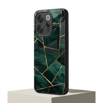 Geometric green vivo v70 elite mobile cover | shockproof glass phone case