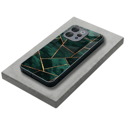 Geometric green stylish phone case for vivo v70 elite | glossy glass and slim fit