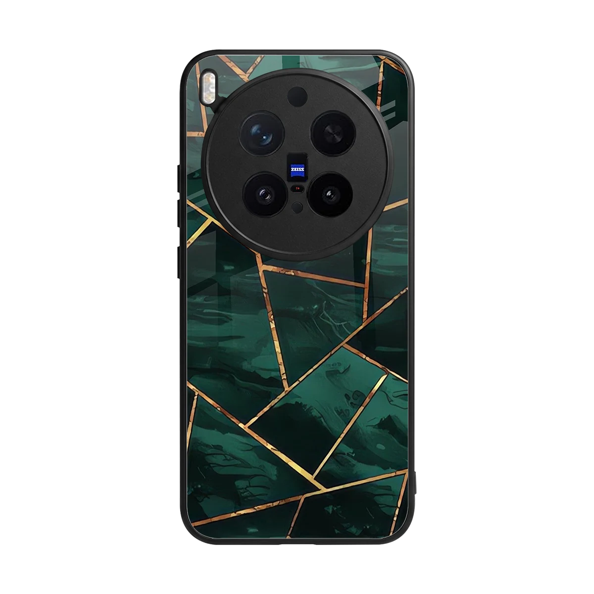 Geometric green back phone cover | glass case for vivo x300 pro