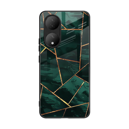 Geometric green back phone cover | glass case for Vivo-y100