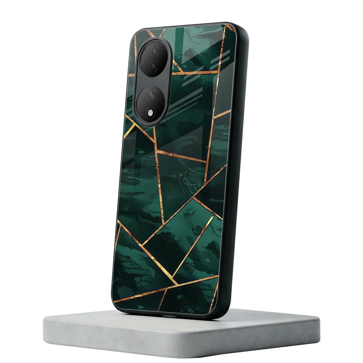 Geometric green Vivo-y100 mobile cover | shockproof glass phone case