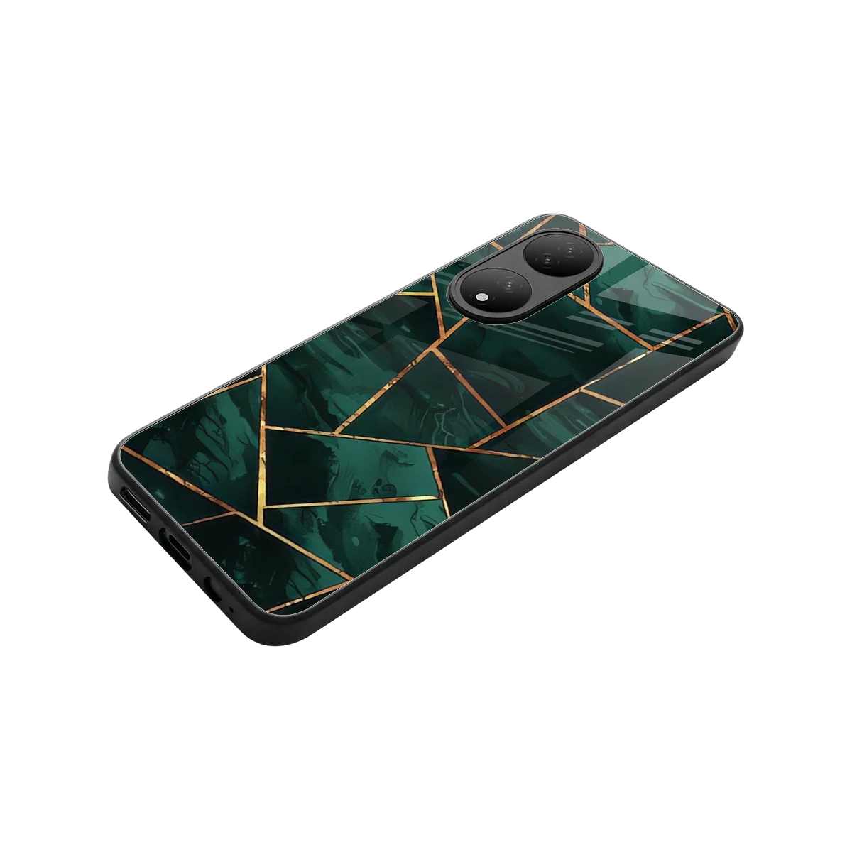Geometric green stylish phone case for Vivo-y100 | glossy glass and slim fit
