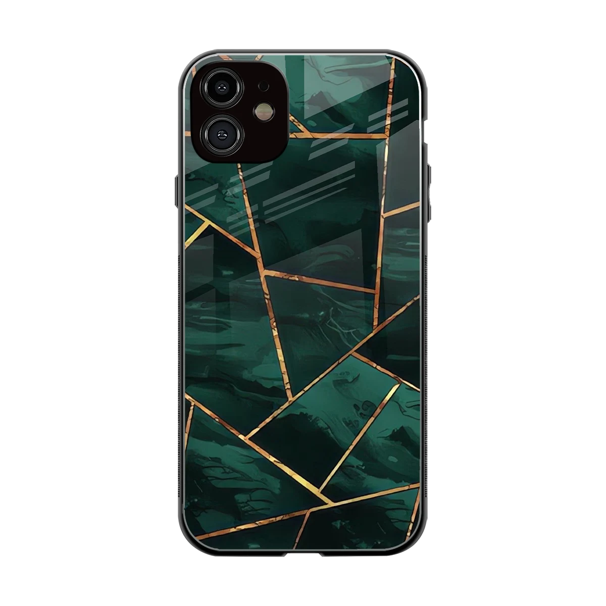 Geometric green back phone cover | glass case for iphone 12