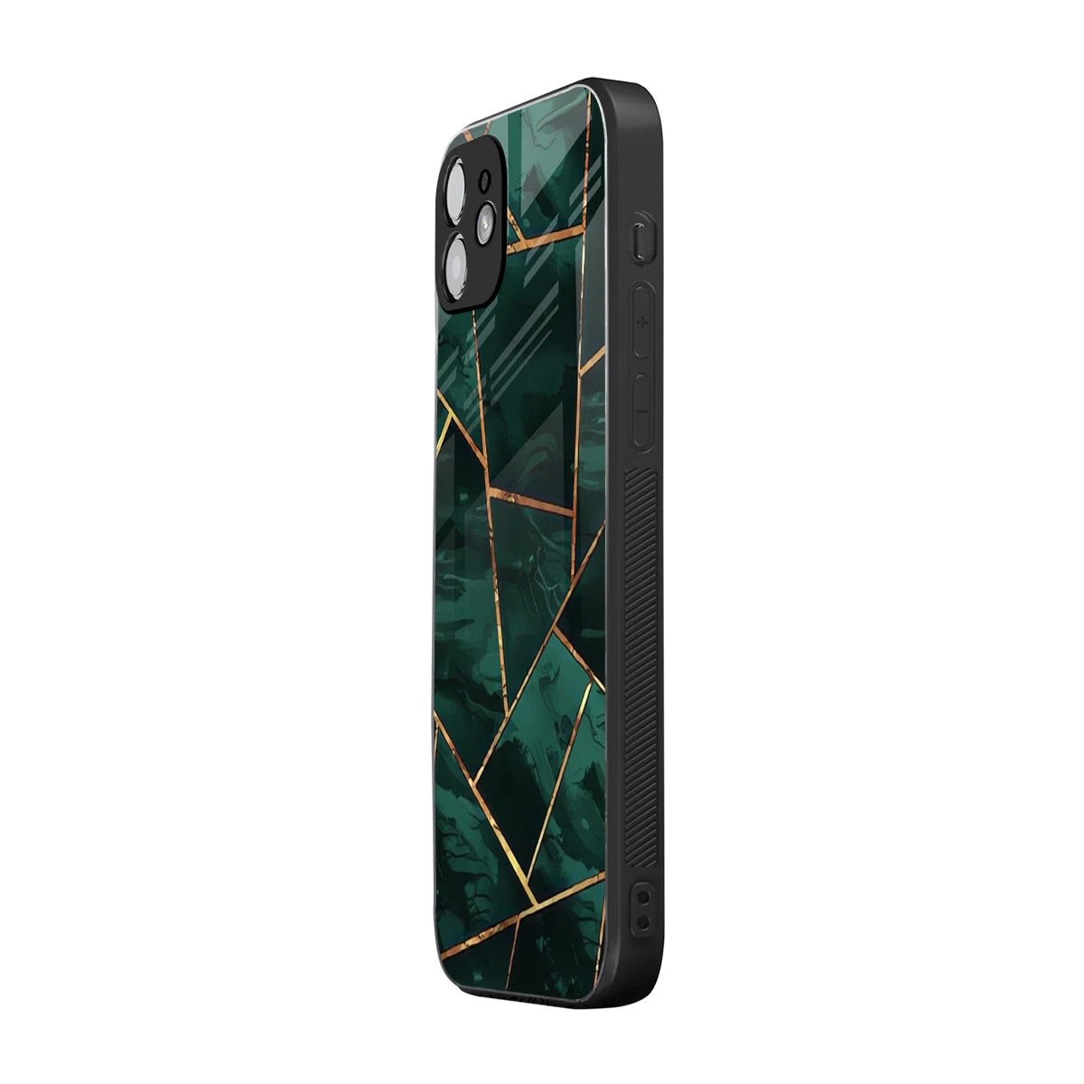 Geometric green iphone 12 mobile cover | shockproof glass phone case