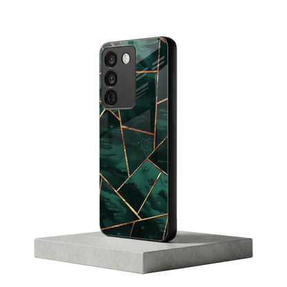 Geometric green vivo y200 5g mobile cover | shockproof glass phone case
