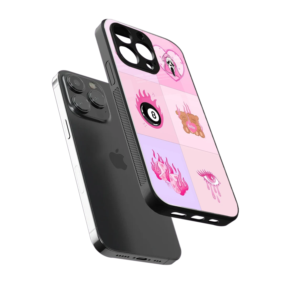 Ghostly Adorable sleek iphone 13 pro cover with tempered glass back and TPU edges