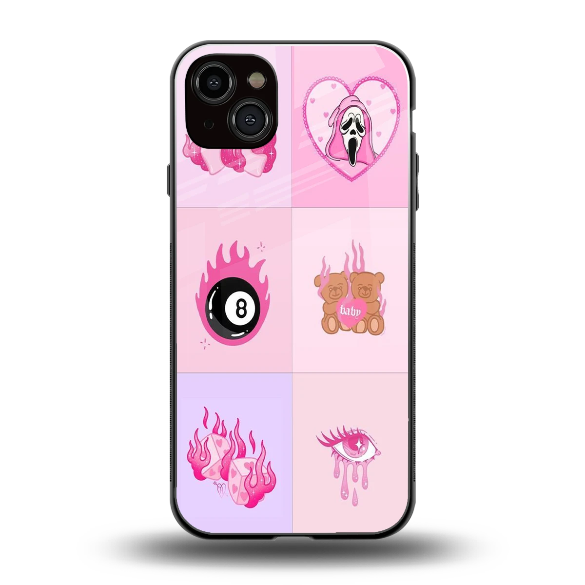 Ghostly Adorable back phone cover | glass case for iphone 14 plus