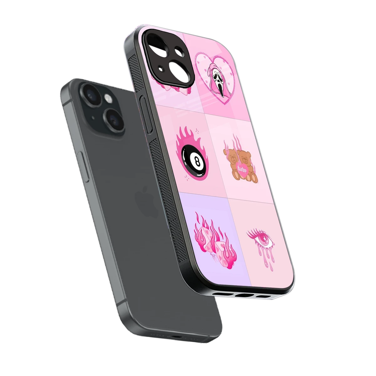 Ghostly Adorable sleek iphone 15 cover with tempered glass back and TPU edges