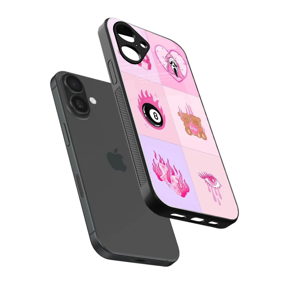 Ghostly Adorable sleek iPhone 16 cover with tempered glass back and TPU edges