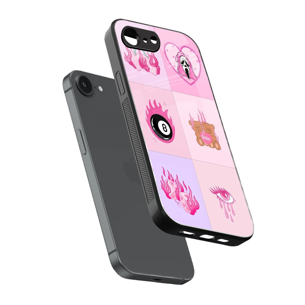 Ghostly Adorable sleek iphone 16e cover with tempered glass back and TPU edges