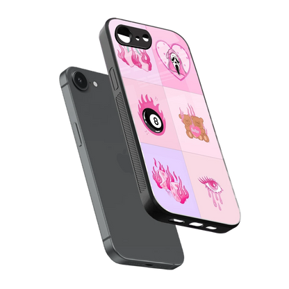 Ghostly Adorable sleek iphone 16e cover with tempered glass back and TPU edges