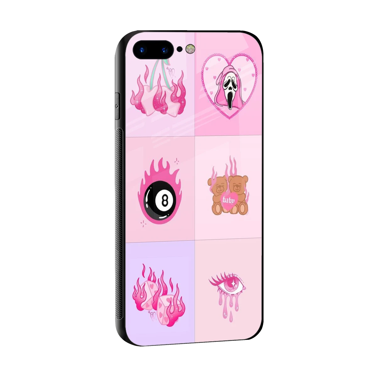 Ghostly Adorable sleek iphone 8 plus cover with tempered glass back and TPU edges
