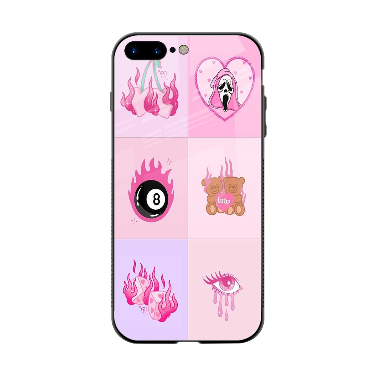 Ghostly Adorable back phone cover | glass case for iphone 8 plus