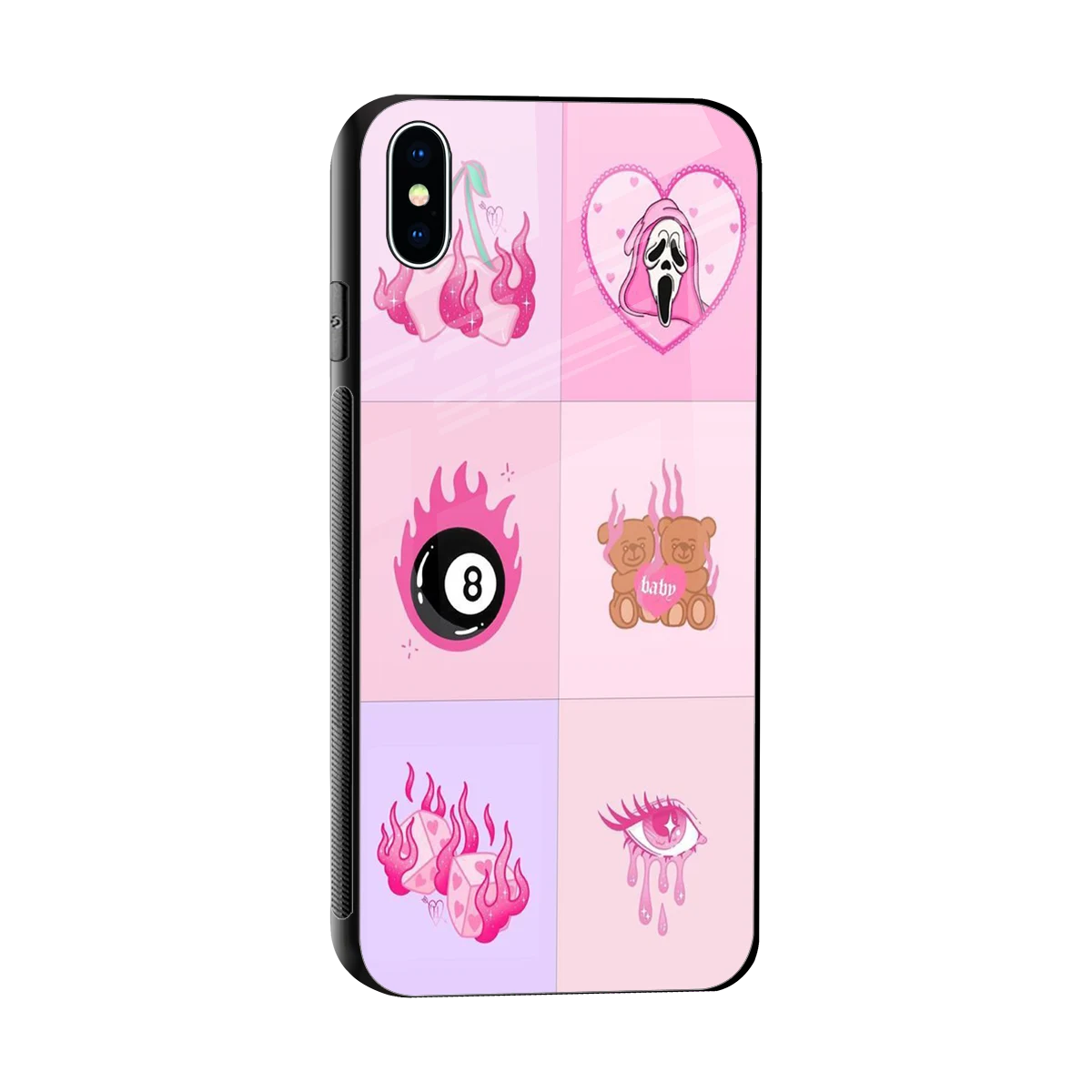 Ghostly Adorable sleek iphone xs max cover with tempered glass back and TPU edges