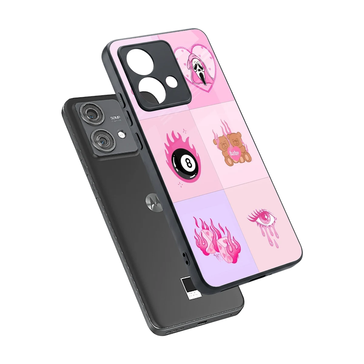 Ghostly Adorable sleek motorola edge 40 neo 5g cover with tempered glass back and TPU edges