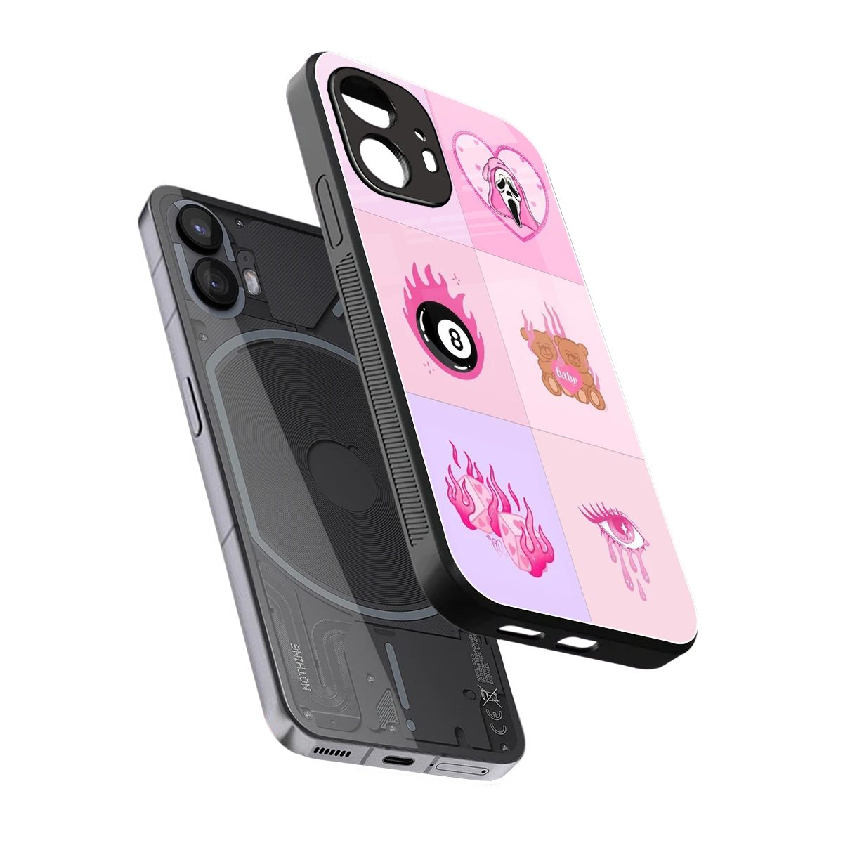 Ghostly Adorable sleek nothing phone 2 cover with tempered glass back and TPU edges