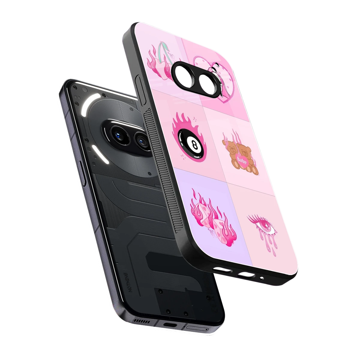 Ghostly Adorable sleek nothing phone 2a plus cover with tempered glass back and TPU edges