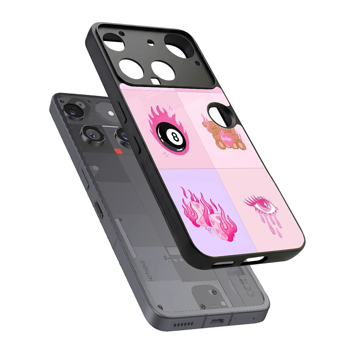 Ghostly Adorable sleek nothing phone 3 cover with tempered glass back and TPU edges