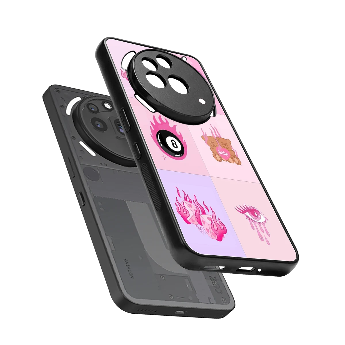 Ghostly Adorable sleek nothing phone 3a pro cover with tempered glass back and TPU edges