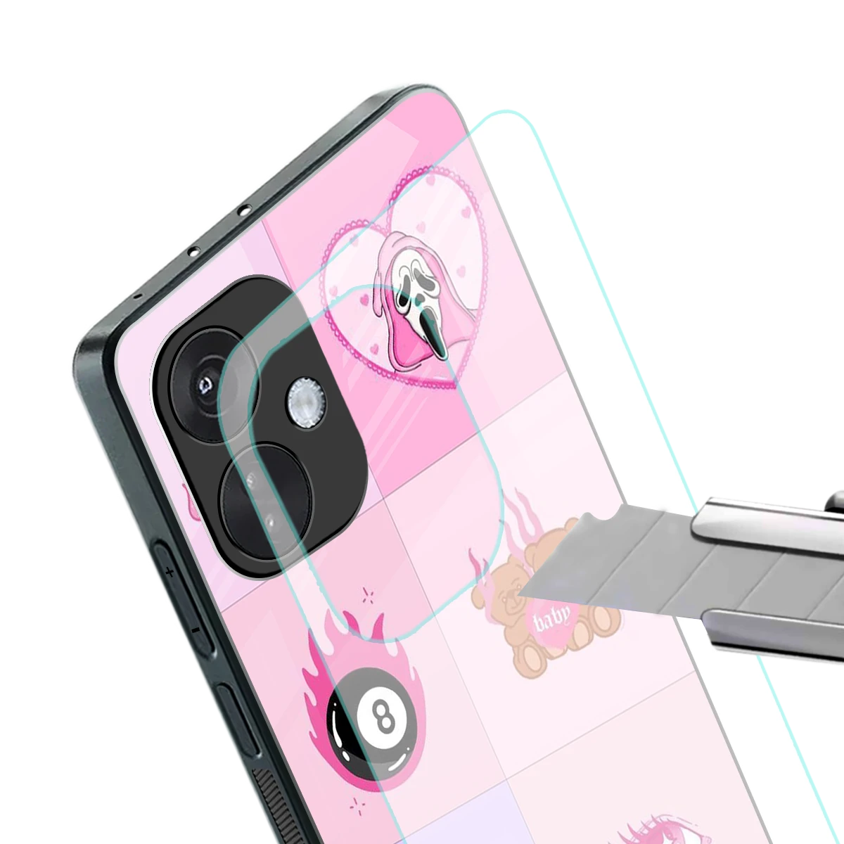 Ghostly Adorable stylish phone case for oneplus nord ce 3 | glossy glass and slim fit