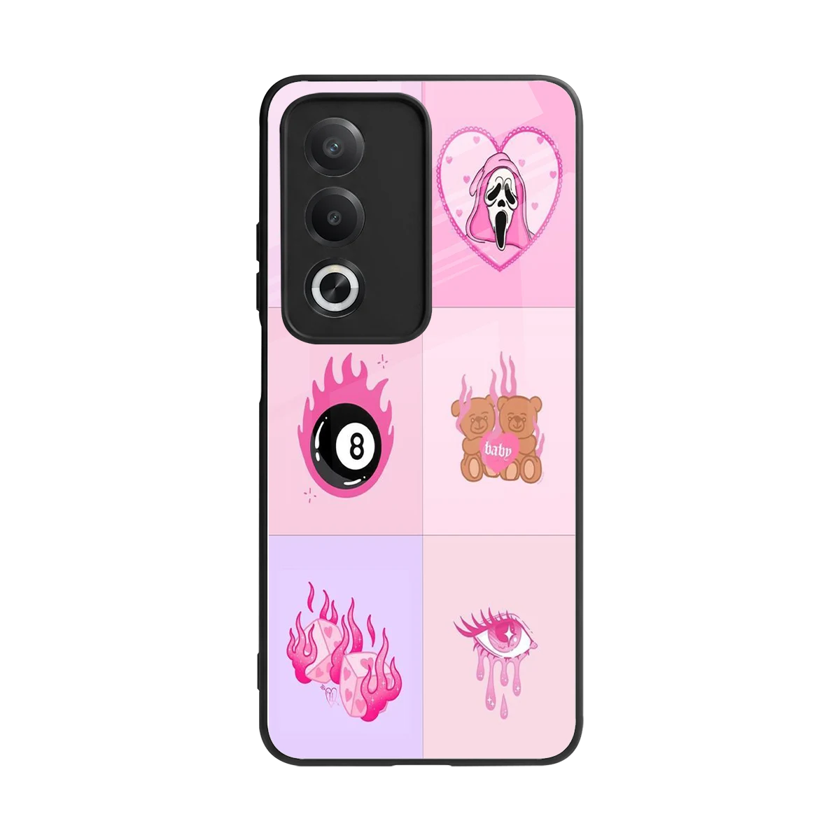Ghostly Adorable back phone cover | glass case for oppo a3 pro
