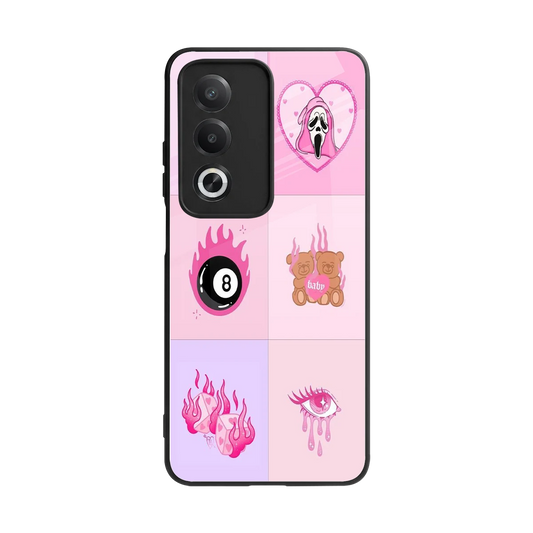 Ghostly Adorable back phone cover | glass case for oppo a3 pro
