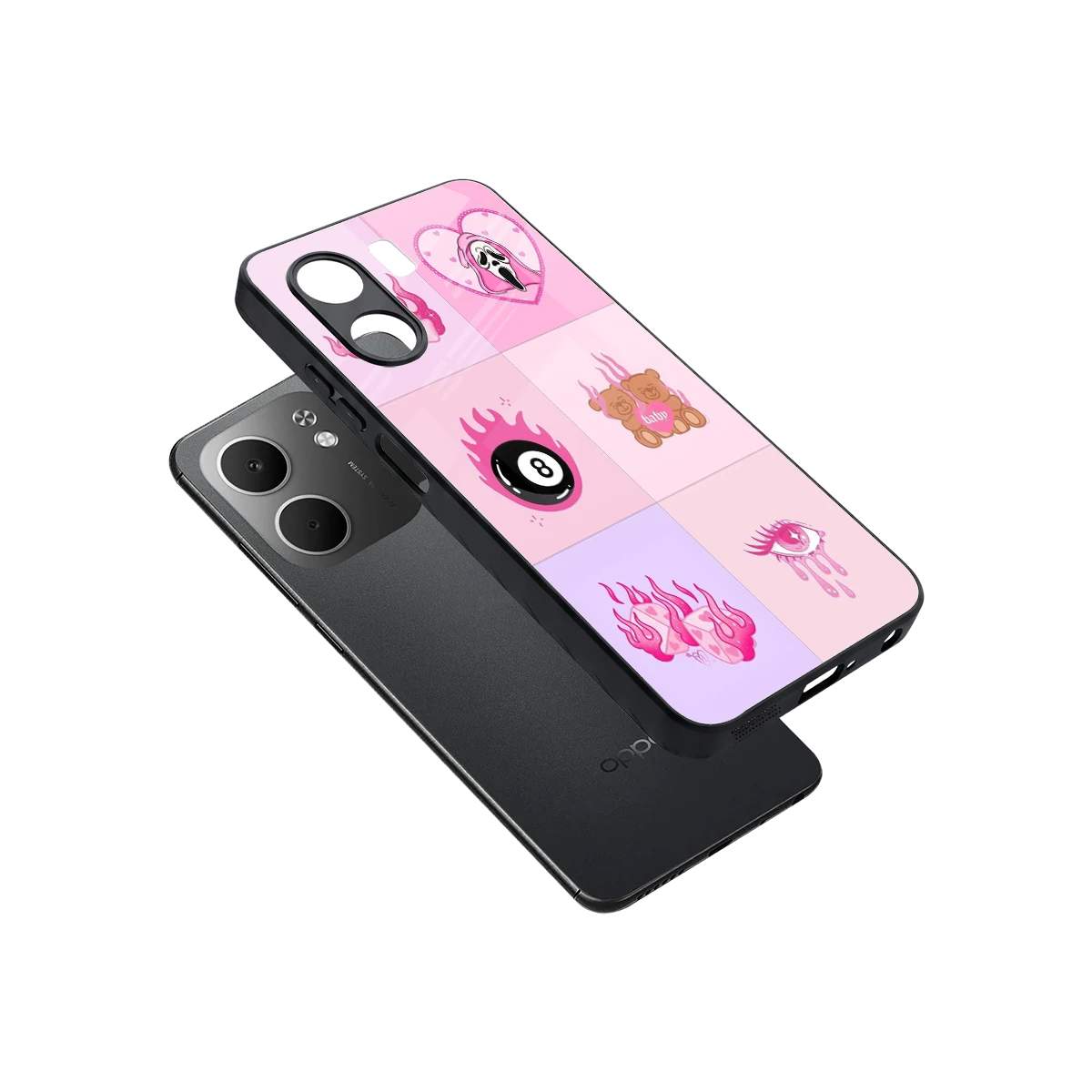 Ghostly Adorable sleek oppo a5x 5g cover with tempered glass back and TPU edges