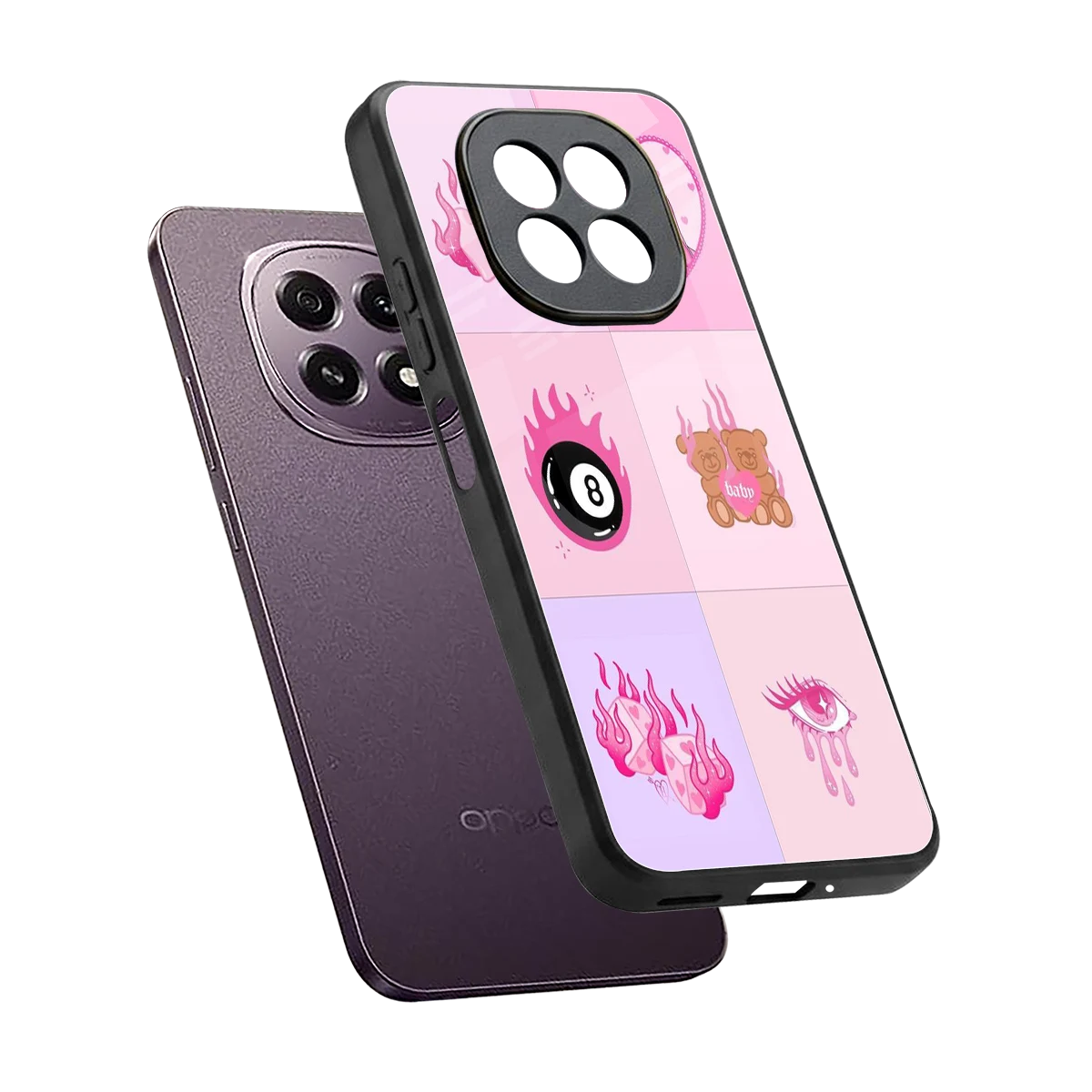 Ghostly Adorable sleek oppo f29 5g cover with tempered glass back and TPU edges