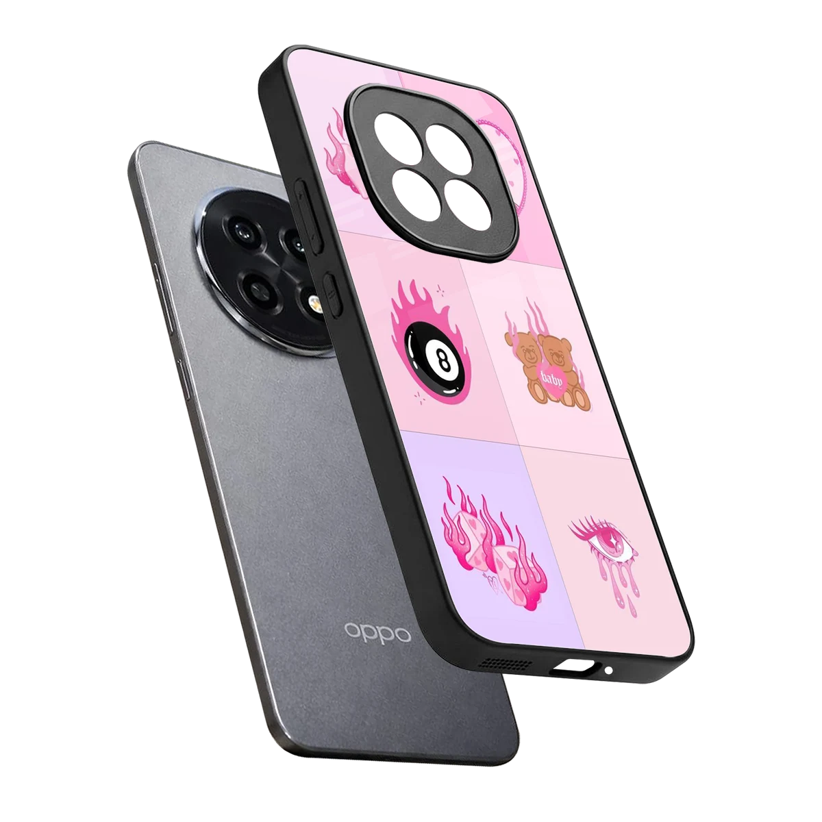 Ghostly Adorable sleek oppo f29 pro 5g cover with tempered glass back and TPU edges
