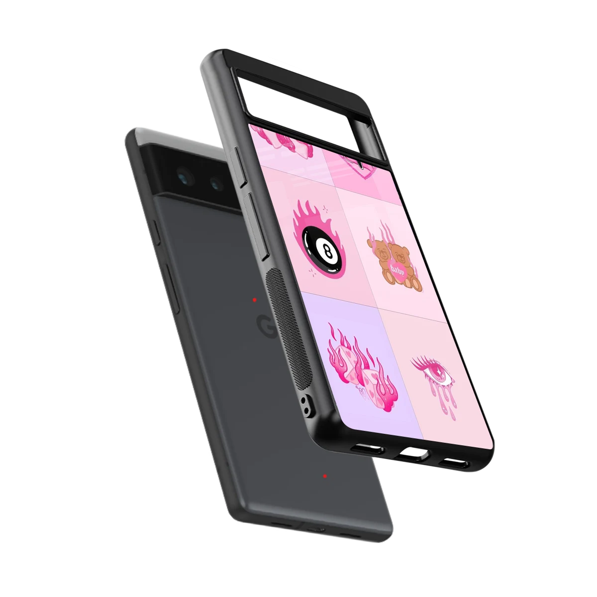 Ghostly Adorable sleek google pixel 6 cover with tempered glass back and TPU edges