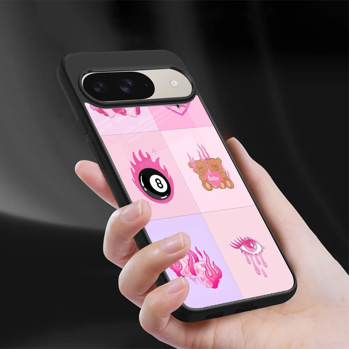 Ghostly Adorable sleek google pixel 9 cover with tempered glass back and TPU edges