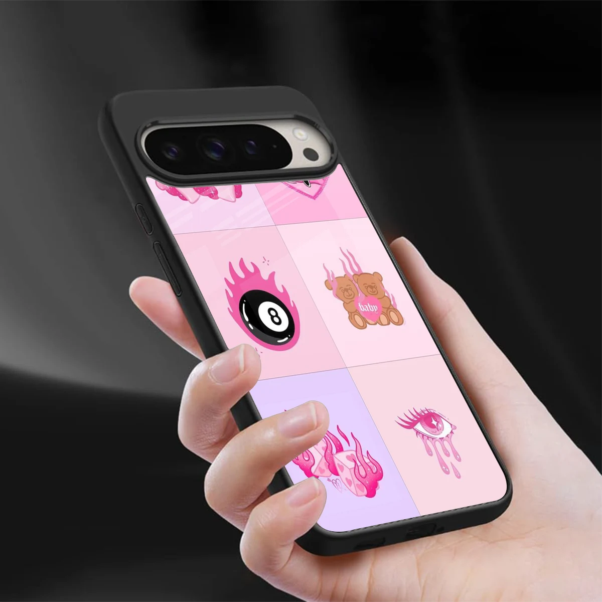 Ghostly Adorable sleek google pixel 9 pro cover with tempered glass back and TPU edges