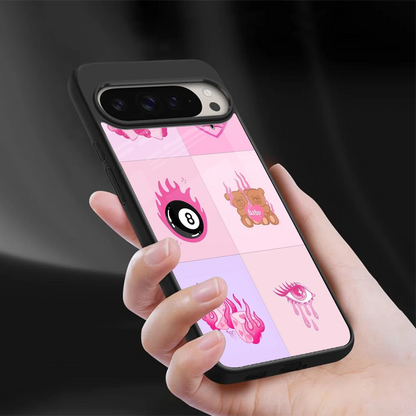 Ghostly Adorable sleek google pixel 9 pro cover with tempered glass back and TPU edges