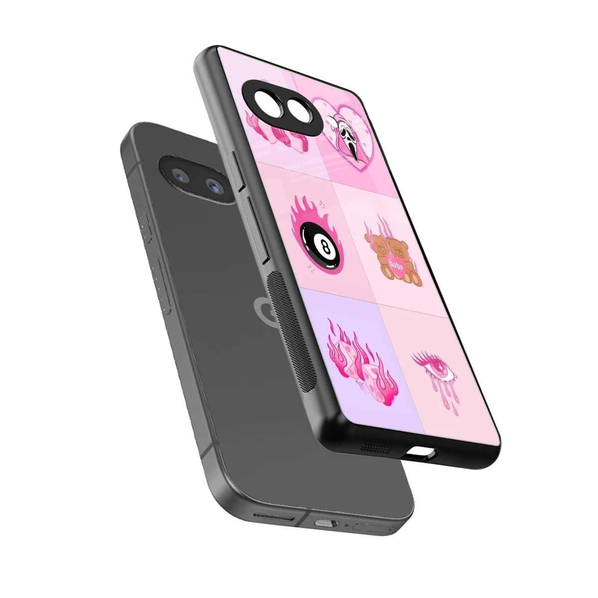 Ghostly Adorable sleek google pixel 10a cover with tempered glass back and TPU edges