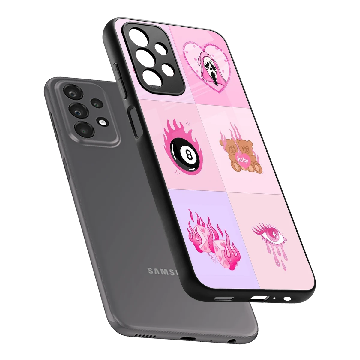 Ghostly Adorable sleek samsung galaxy a23 cover with tempered glass back and TPU edges