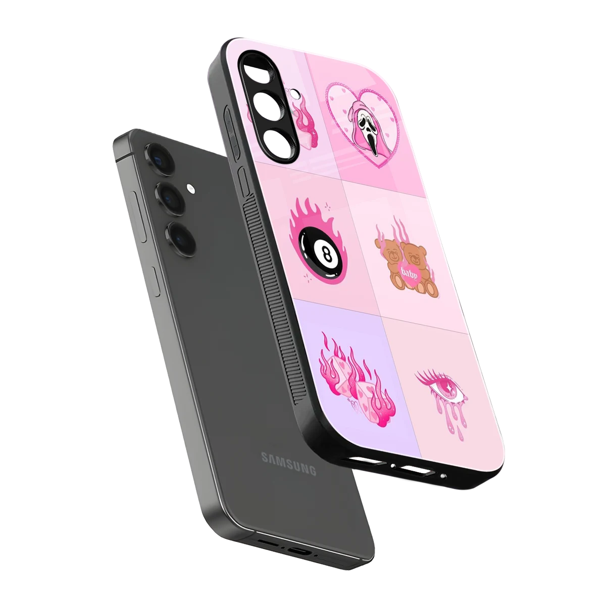 Ghostly Adorable sleek samsung galaxy a55 5g cover with tempered glass back and TPU edges