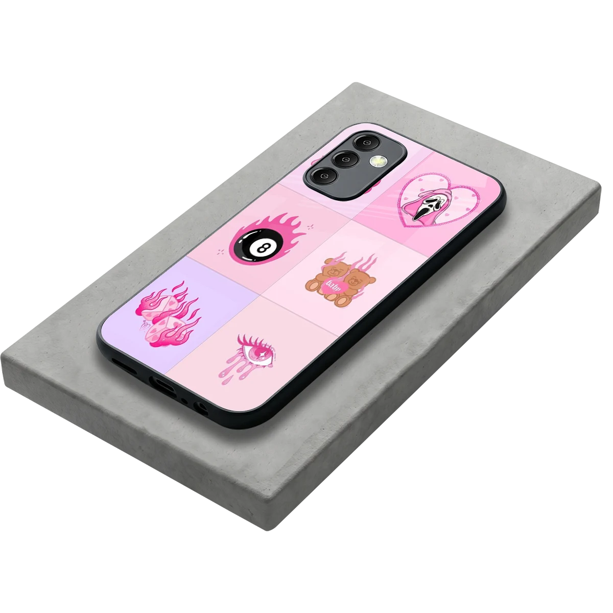 Ghostly Adorable stylish phone case for samsung galaxy m14 5g | glossy glass and slim fit