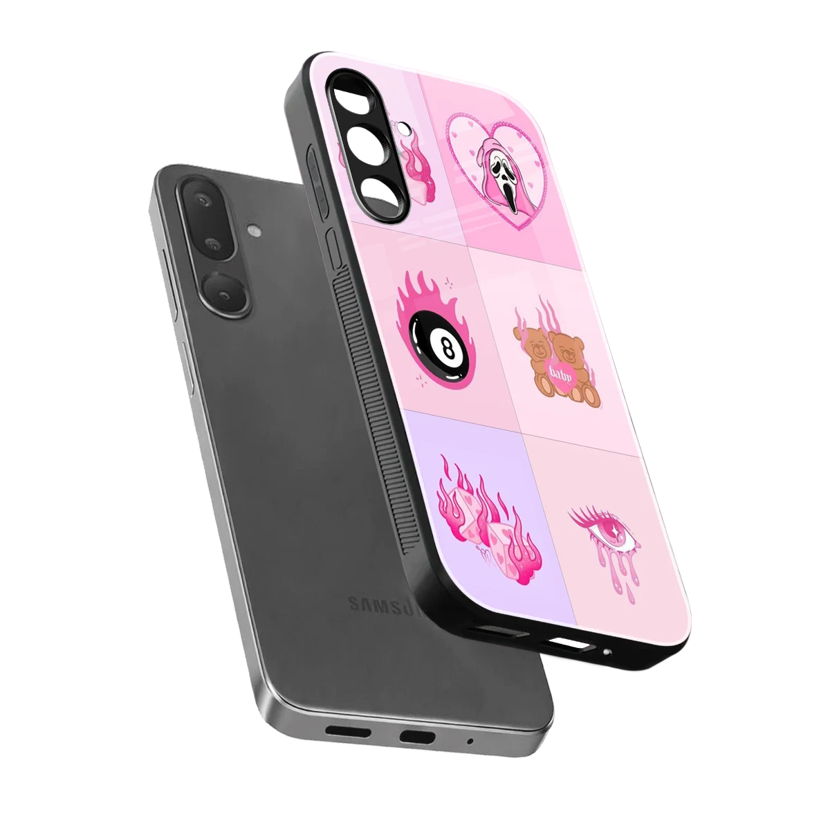 Ghostly Adorable sleek samsung galaxy m36 5g cover with tempered glass back and TPU edges