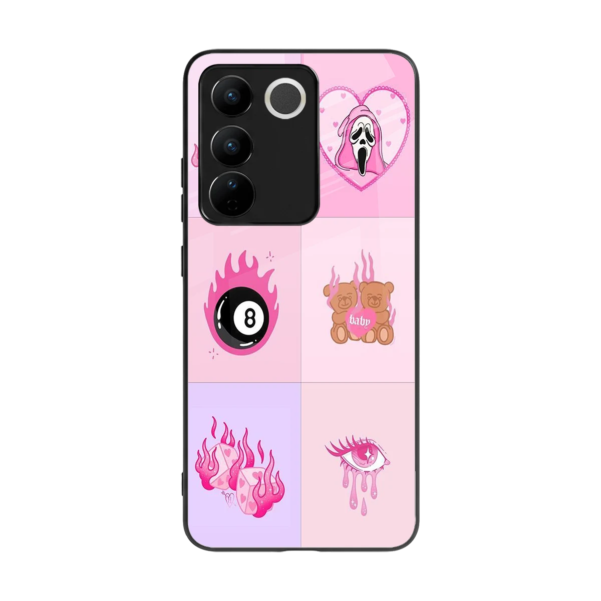 Ghostly Adorable back phone cover | glass case for vivo v27 5g